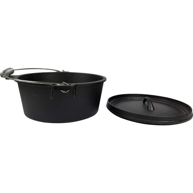 Crucible Cookware Pre-Seasoned Cast Iron Camp Dutch Oven, 4.1 qt, including Lid Lifter, Lid Stand and Silicone Handle Holders - Image 3